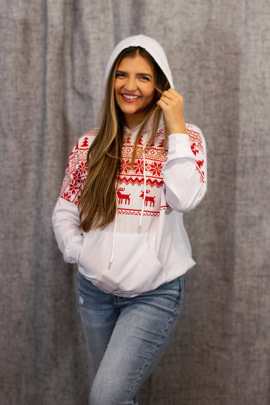 Christmas Drawstring Hoodie with Pocket