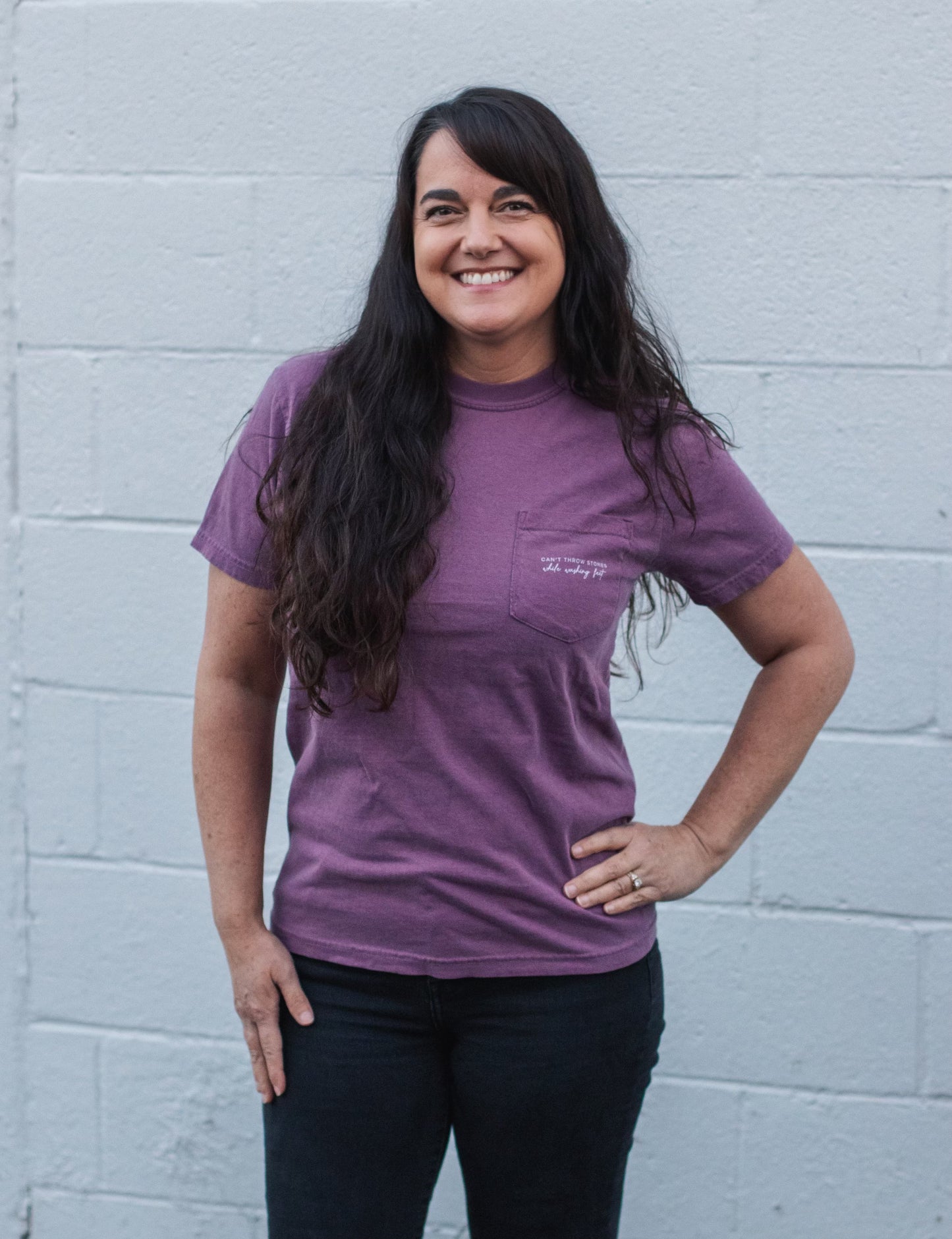Christian Comfort Colors Pocket Tee, Can't Throw Stones While Washing Feet
