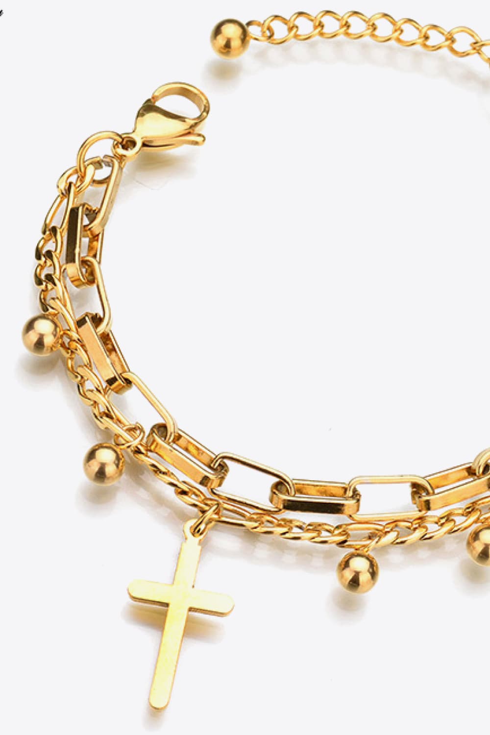 Cross Layered Stainless Steel Bracelet | Gold and Silver