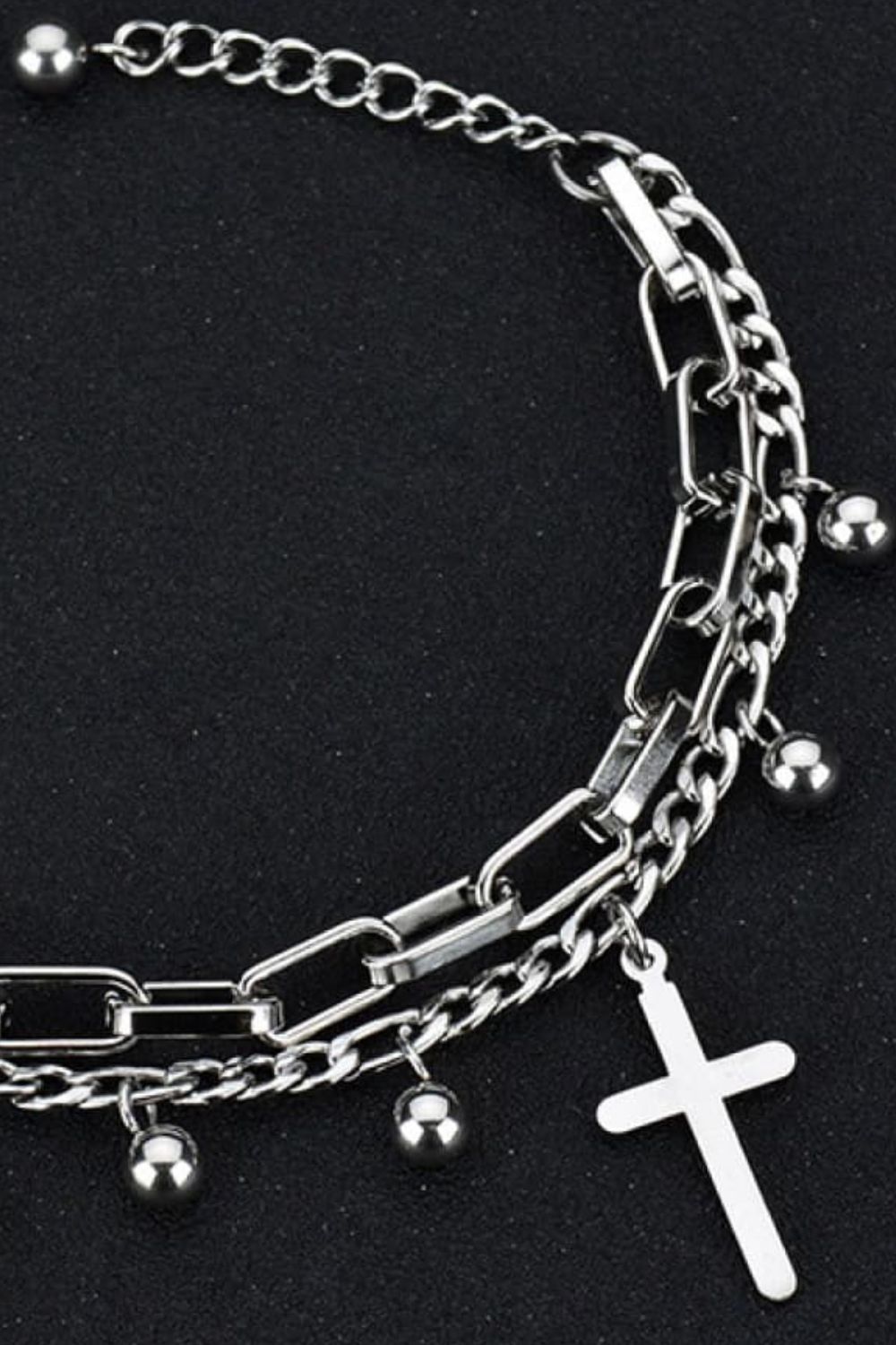 Cross Layered Stainless Steel Bracelet | Gold and Silver