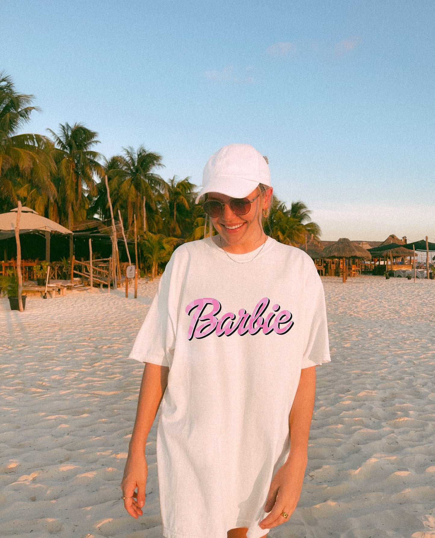 Checkered Barbie Shirt, Let's Go Party Barbie Shirt, Retro Barbie, Oversized Cute Tee, Barbie Movie, Come on Barbie