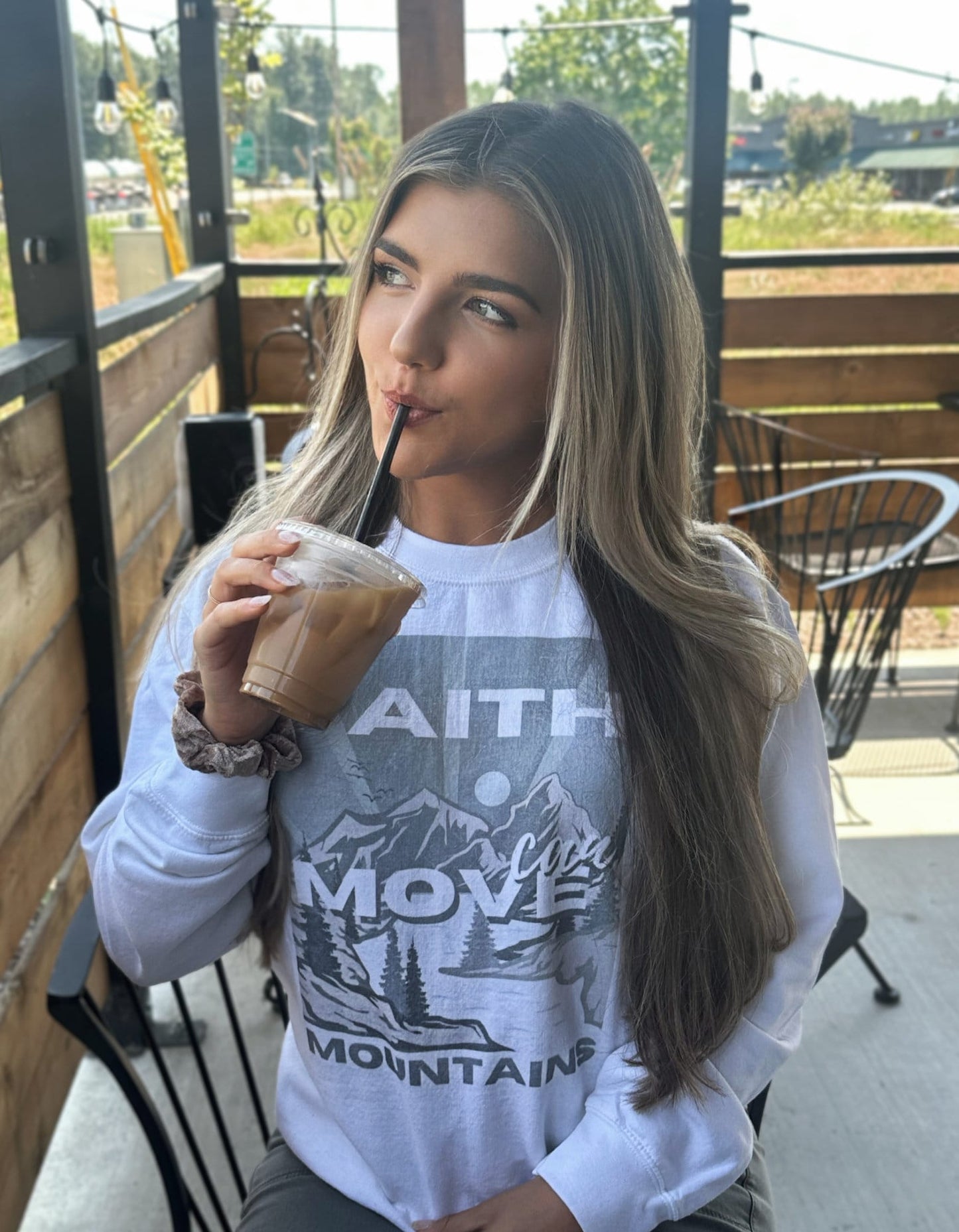 Faith can move Mountains pullover, Religious crew neck shirt, mountain shirt, PNW, Motivational T-Shirt, Christian Graphic Tee Gift