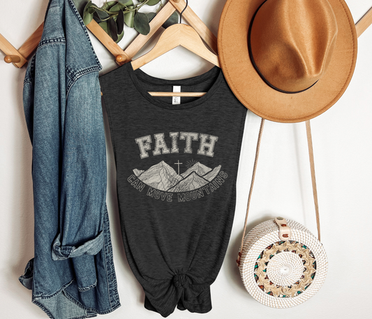 Christian Women Muscle Tank Top | Faith Can Move Mountains