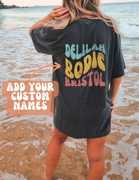 Custom Mama Retro Shirt    |    Custom Colors & Kid Names