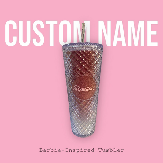 Custom Name Barbie-Inspired Sparkle Tumbler