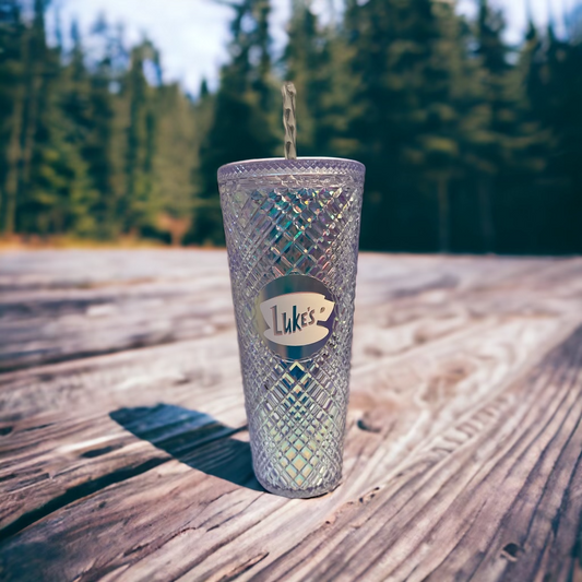Luke's Diner Opal Jeweled Tumbler // Pink & White