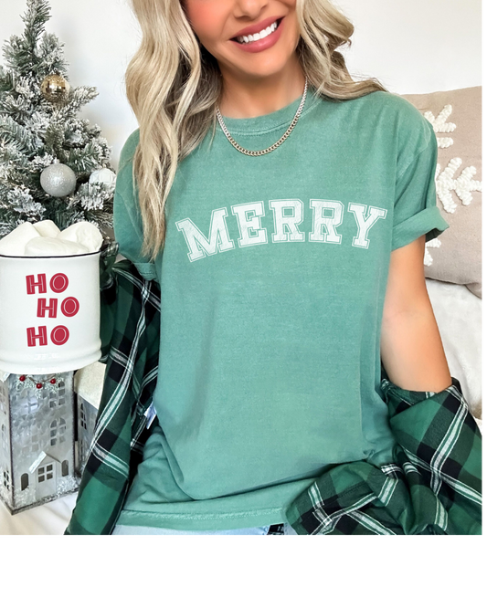 Merry Christmas Retro Vintage Oversized T-shirt - Comfort Colors