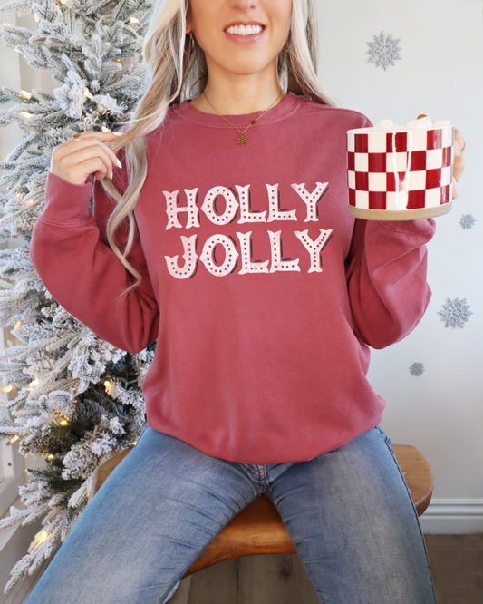 Holly Jolly Comfort Colors Cody Christmas Sweatshirt
