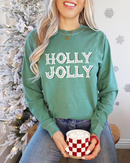Holly Jolly Comfort Colors Cody Christmas Sweatshirt