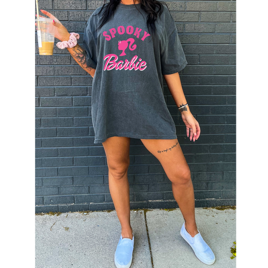 spooky barbie tshirt in the shade pepper