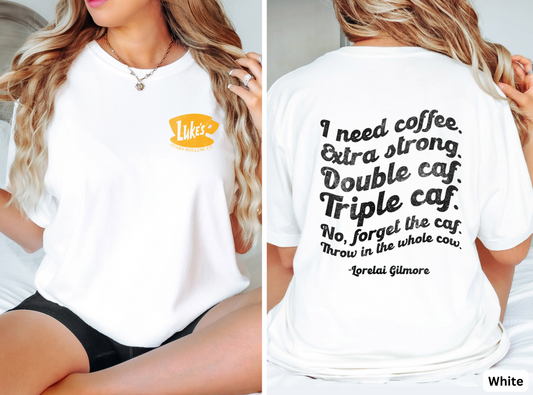 Luke's Diner Stars Hollow Comfort Colors Shirt // Gilmore Girls Coffee T-Shirt