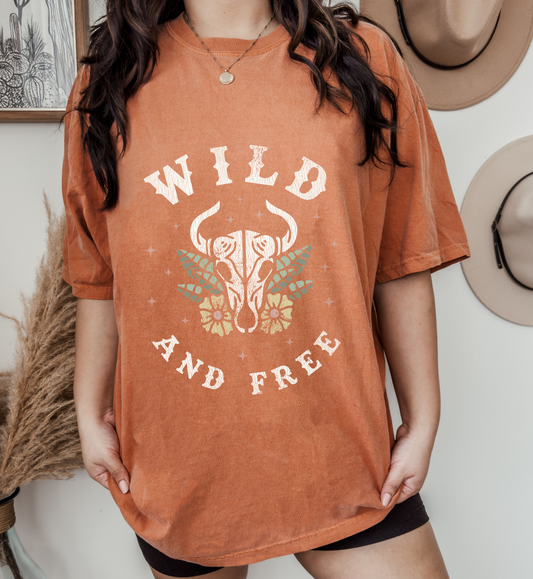 Wild and Free Shirt Cowgirl Shirt | Western Vintage Graphic Tee shirt