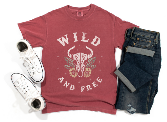 Wild and Free Shirt Cowgirl Shirt   |    Western Vintage Graphic Tee shirt