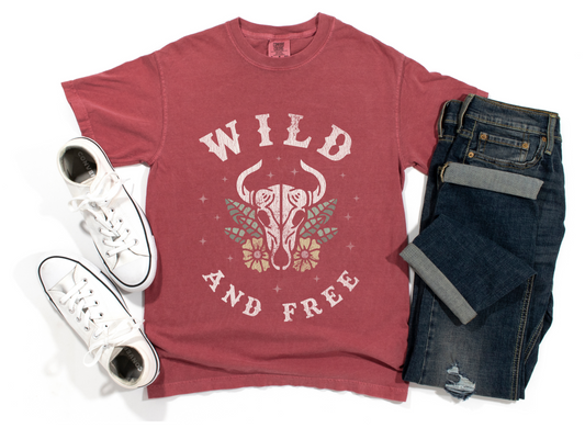 Wild and Free Shirt Cowgirl Shirt | Western Vintage Graphic Tee shirt