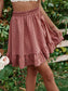 Ruffle Hem Elastic Waist Mini Skirt
