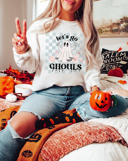Lets Go Ghouls Sweatshirt, Vintage Halloween Sweatshirt, Retro Fall Sweatshirt, Vintage Ghost Sweatshirt, Retro Halloween Sweatshirt