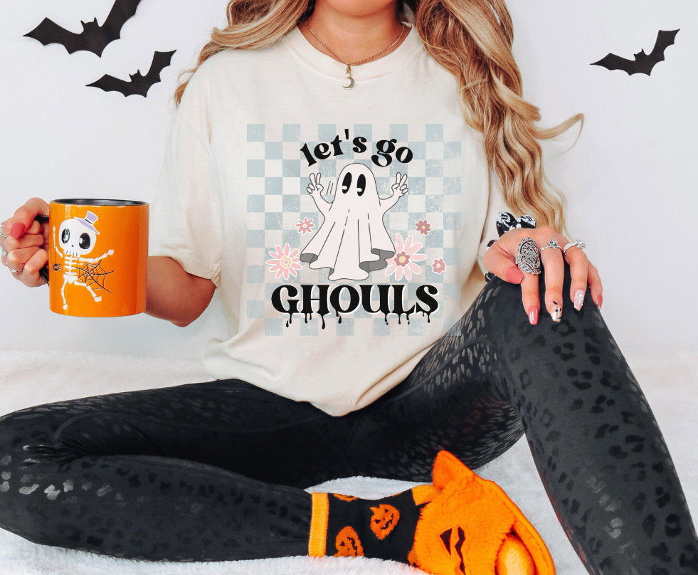 Let's Go Ghouls Halloween Shirt, Retro Halloween T-shirt, Gift for Her, Halloween Spooky T Shirt, Cute Halloween Gift