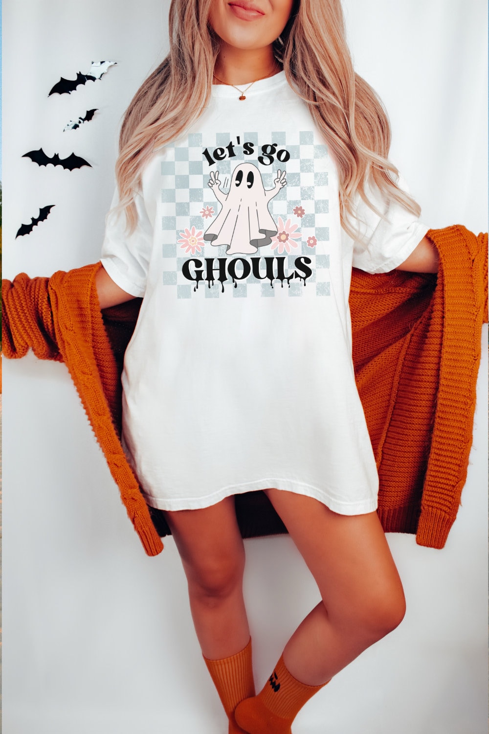 Let's Go Ghouls Halloween Shirt, Retro Halloween T-shirt, Gift for Her, Halloween Spooky T Shirt, Cute Halloween Gift